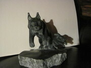 Lynx and Rabbit Soapstone Carving
