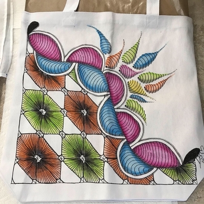 original cotton tote tangled and coloured