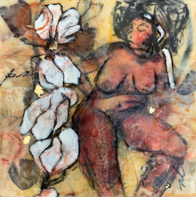 Say What Encaustic -10" x 10"