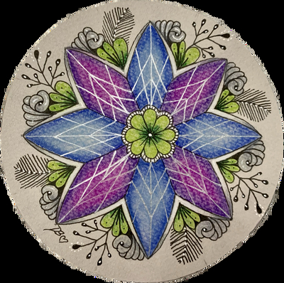 zentangle blue and purple flame flower winter.PNG